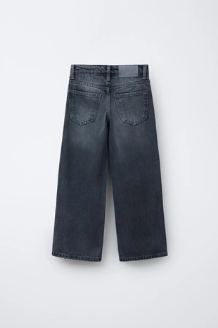 Джинсы WIDE LEG с блестящей бахромой- Заказать в России