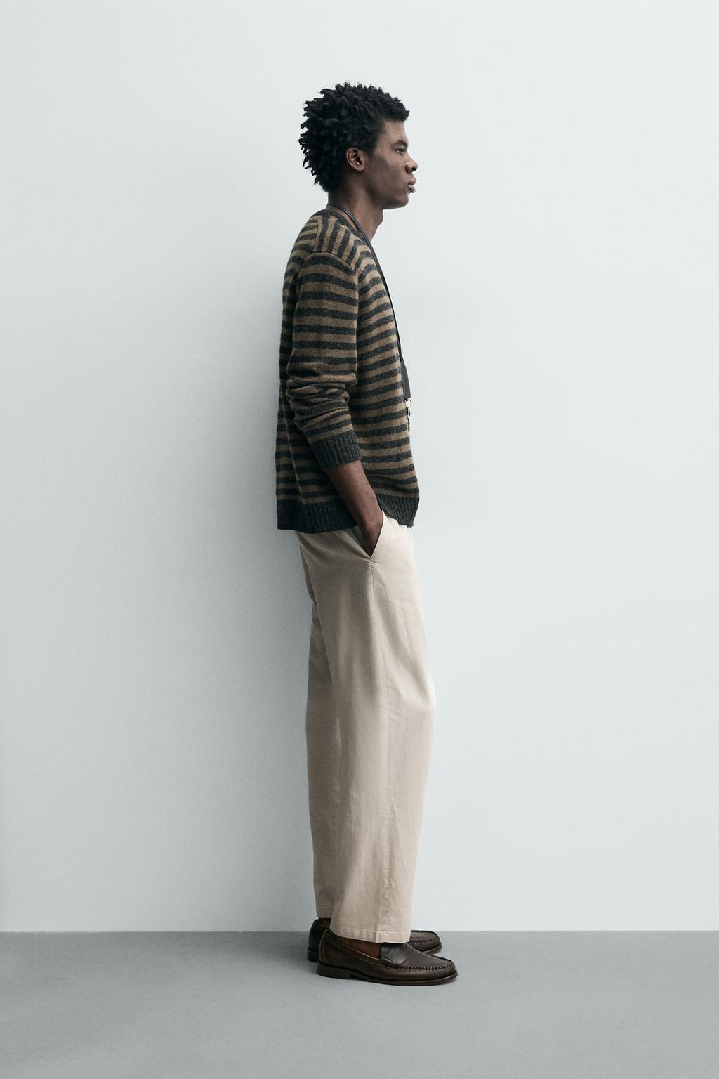 Брюки свободного кроя из хлопка и льна