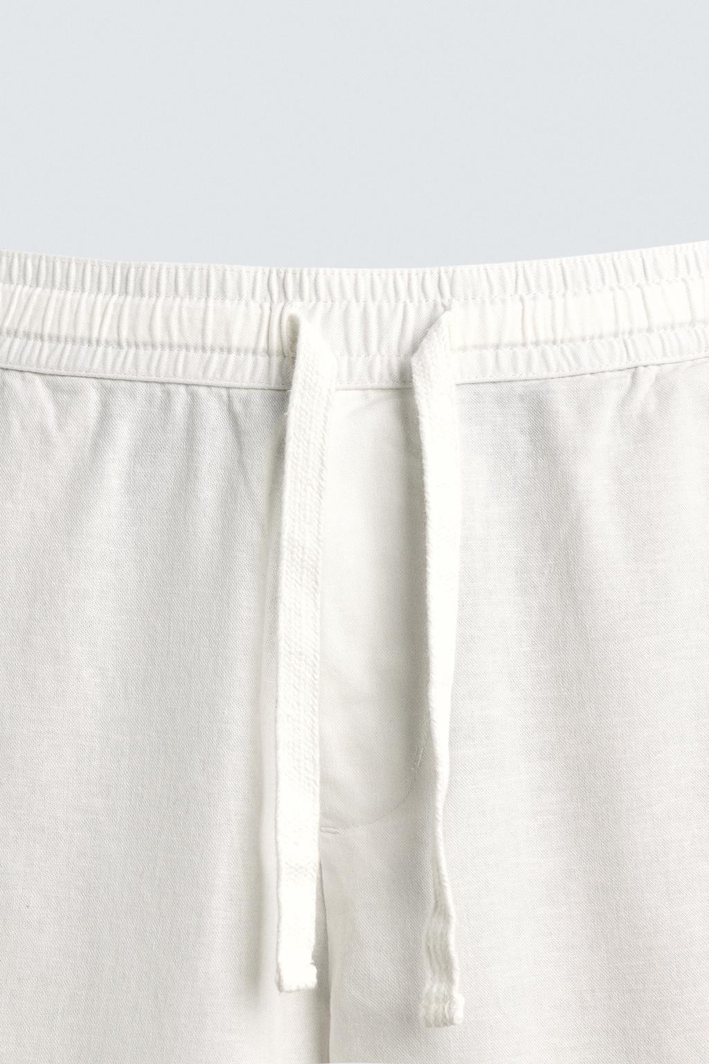 Брюки свободного кроя из хлопка и льна