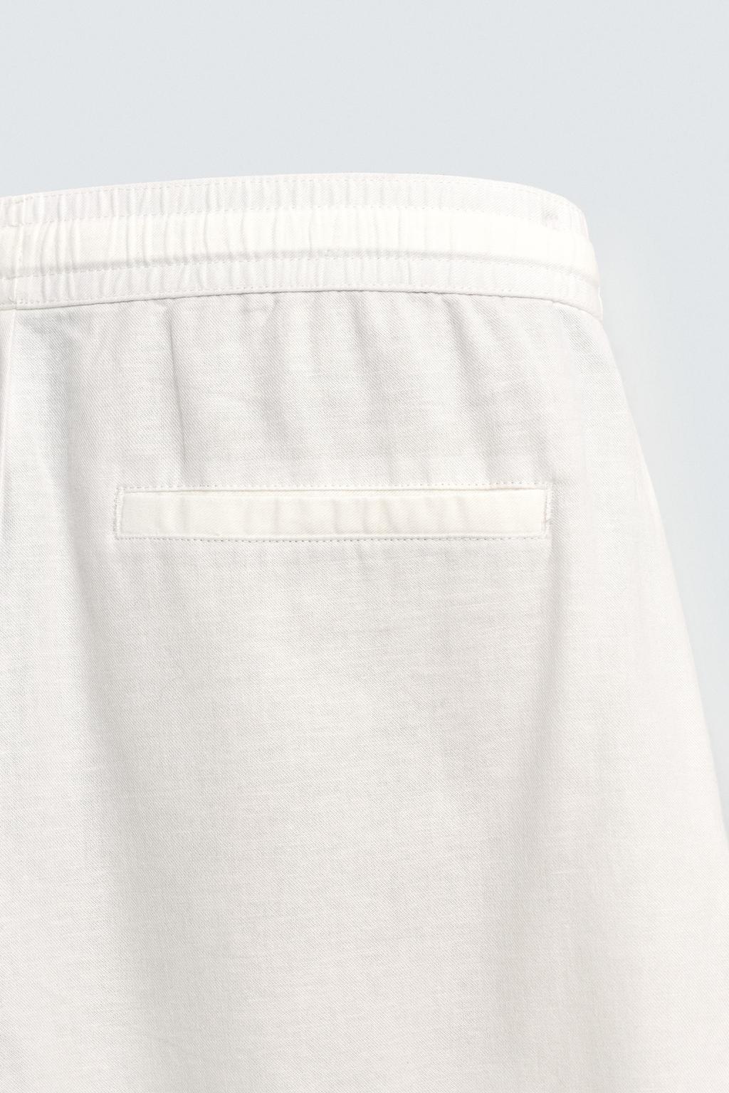 Брюки свободного кроя из хлопка и льна