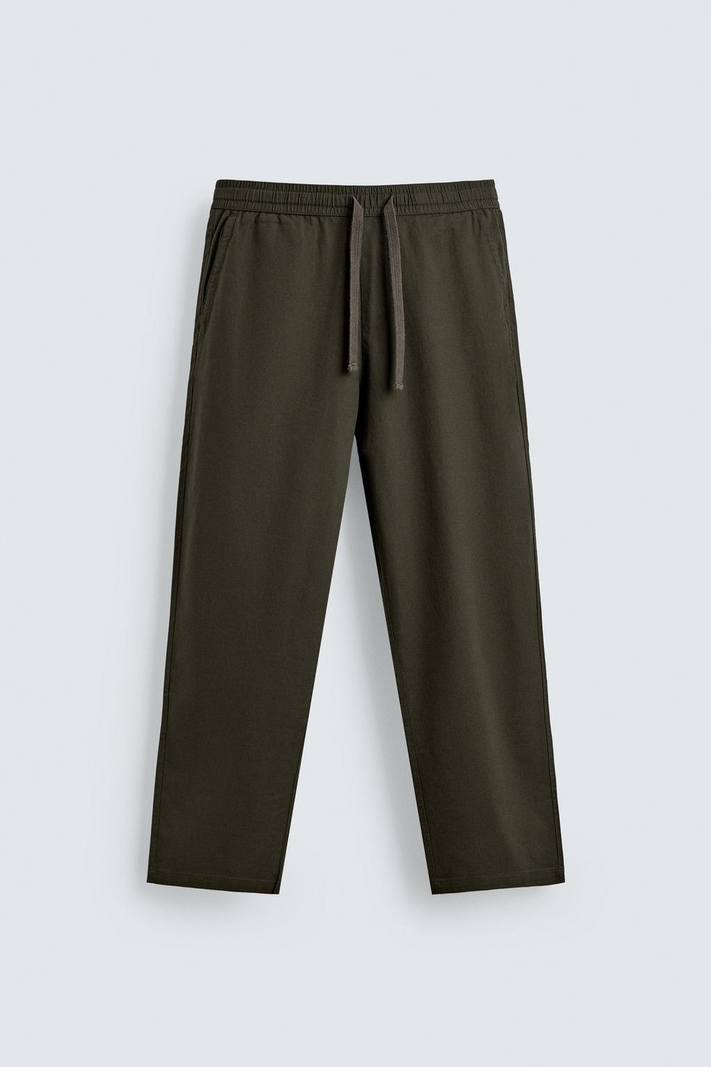 Брюки свободного кроя из хлопка и льна