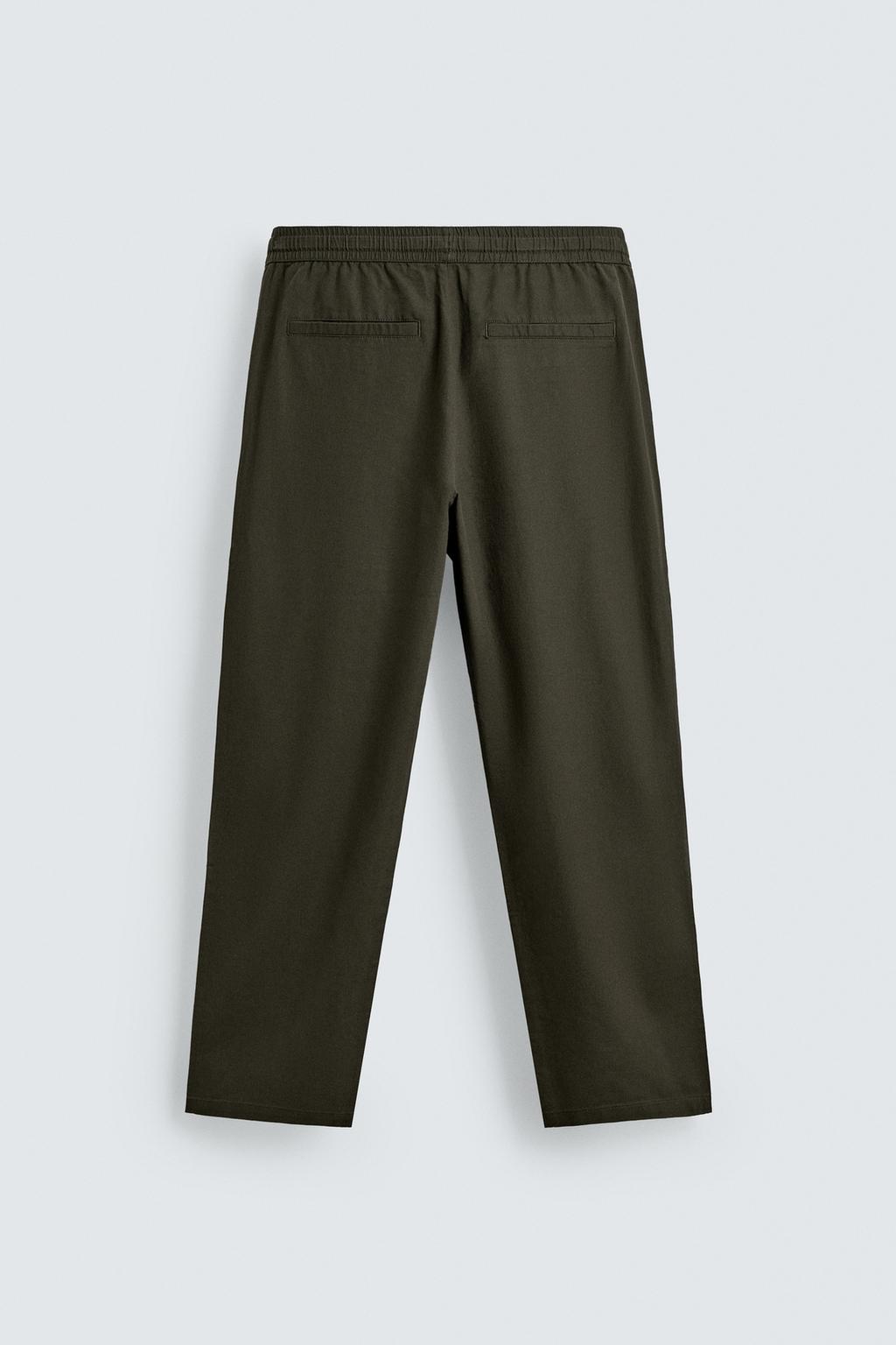 Брюки свободного кроя из хлопка и льна