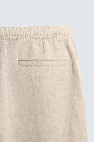 Повседневные брюки из хлопка и льна свободного кроя- Заказать в России