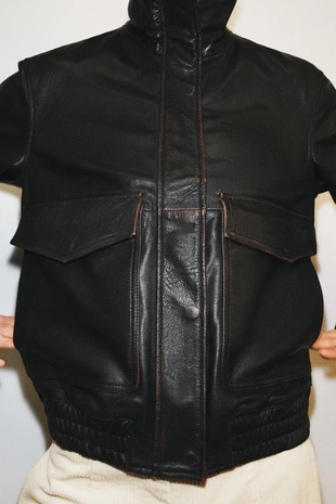 Бомбер из 100% кожи — ZW COLLECTION LIMITED EDITION- Заказать в России