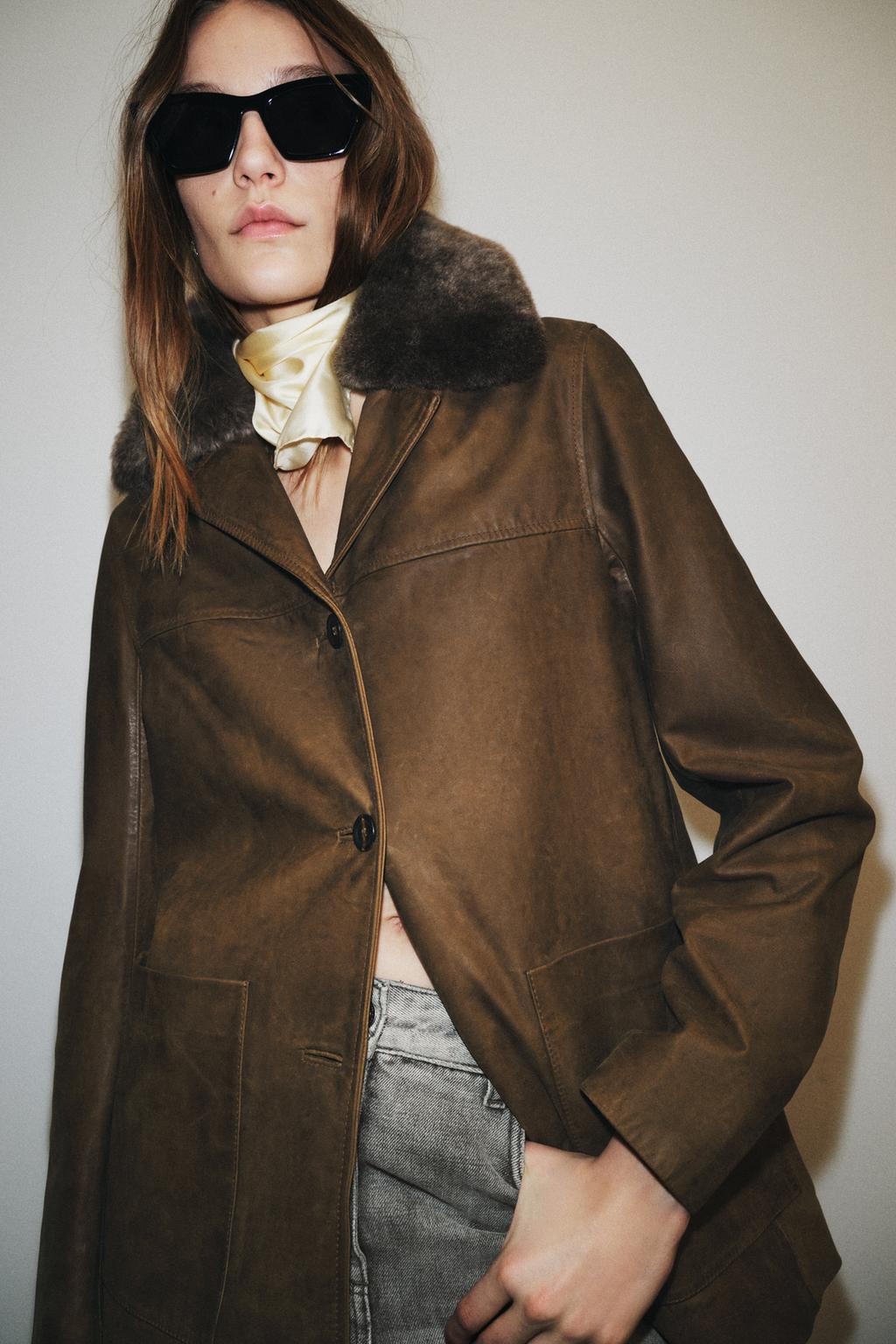 Куртка из коллекции zw из натуральной кожи