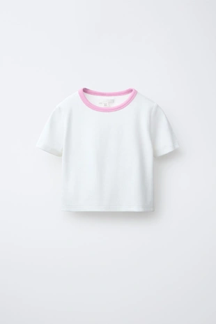 Рубашка в полоску с контрастным воротником. футболка с ребристым воротником- Заказать в России