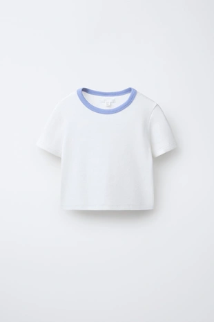 Рубашка в полоску с воротником и рукавами-вставками- Заказать в России