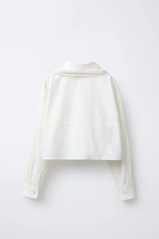 Укороченная рубашка со съемным шарфом- Заказать в России