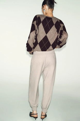 Брюки-джоггеры с манжетами- Заказать в России