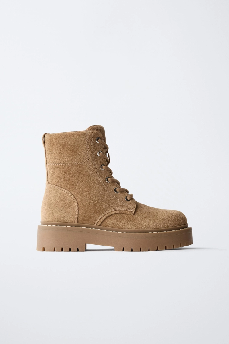 Кожаные ботинки на шнуровке