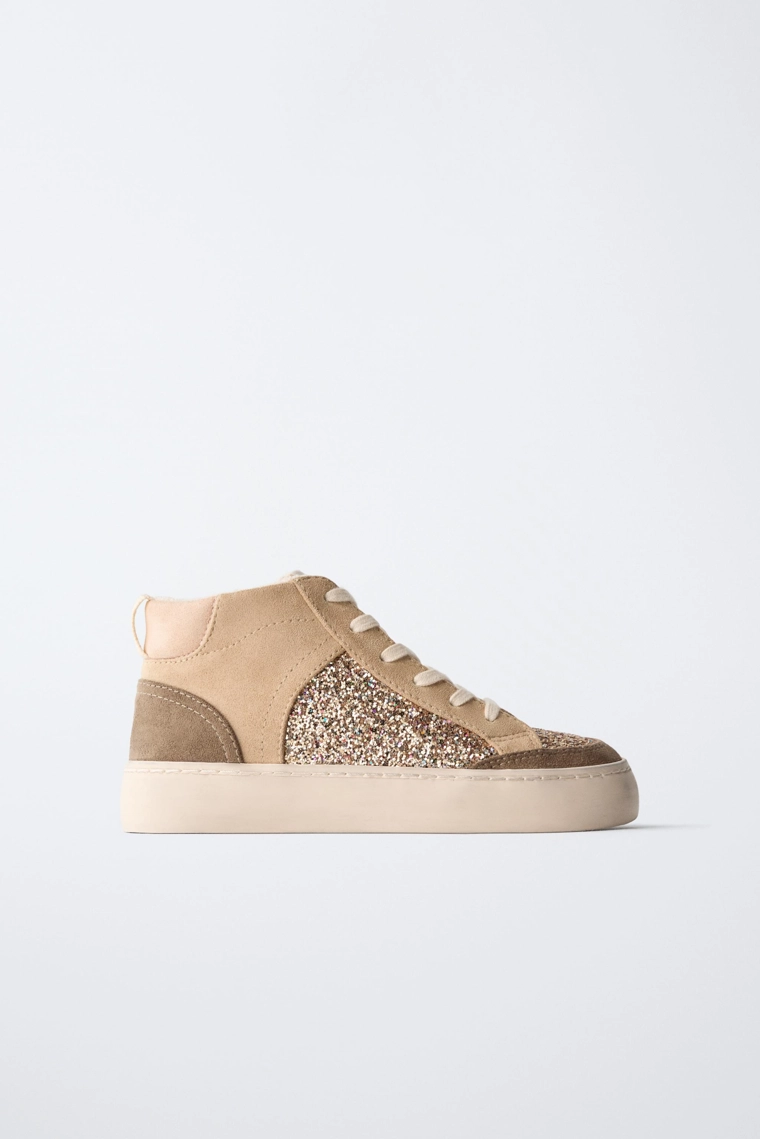 Блестящие высокие кеды