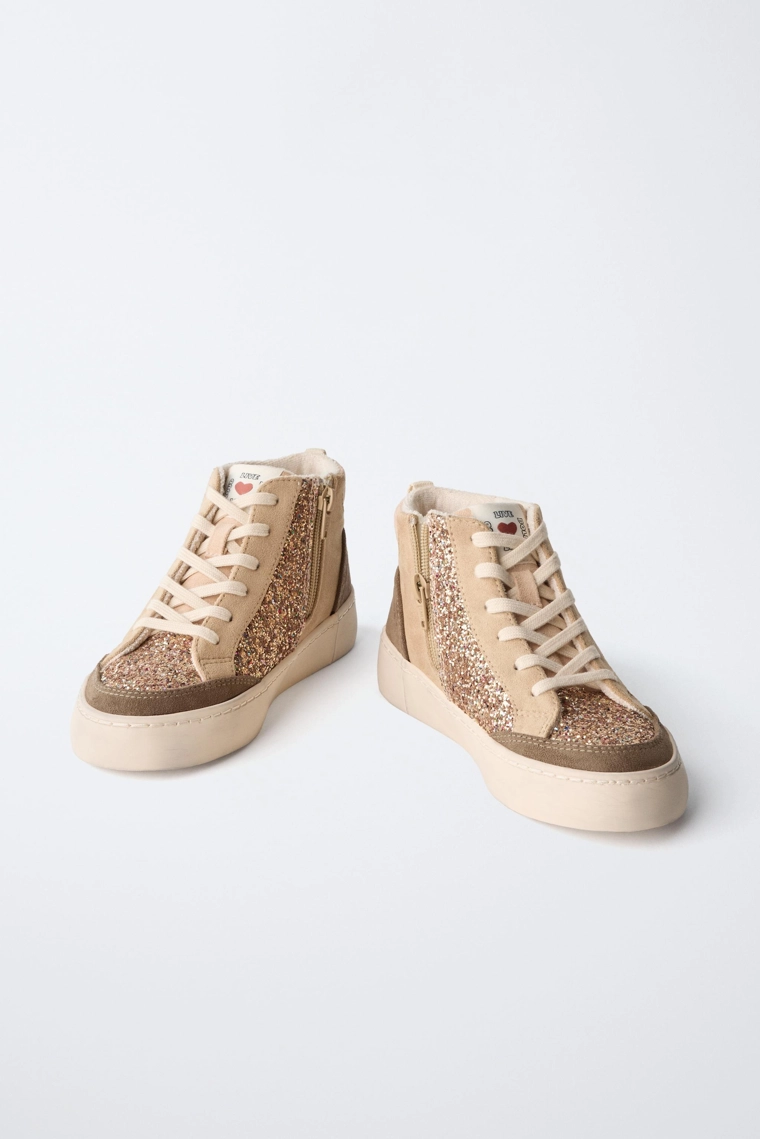 Блестящие высокие кеды