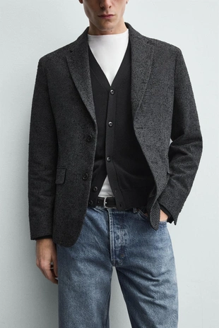 Блейзер букле с узором «гусиная лапка»- Заказать в России