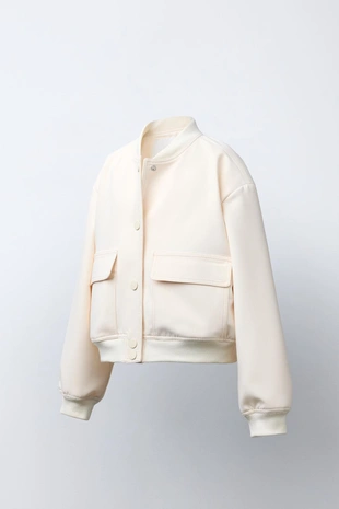 Бомбер кроп-фасона с подплечниками- Заказать в России