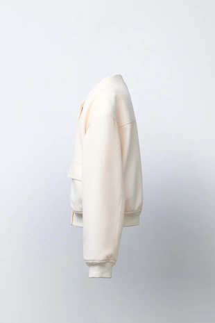 Бомбер кроп-фасона с подплечниками- Заказать в России