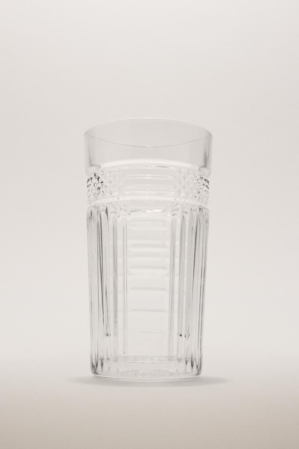Стакан для газировки с объемным узором из стекла