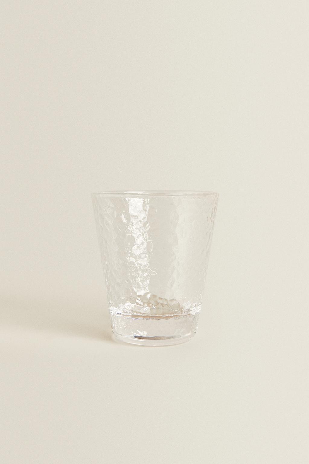 Стакан из стекла с рельефным медовым узором