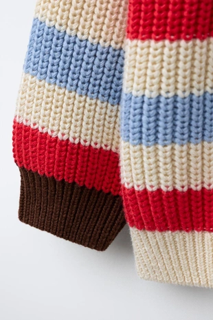 Вязаный свитер в полоску- Заказать в России