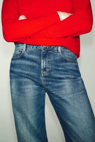 Джинсы Z.07 RELAXED FIT с высокой посадкой и отворотами- Заказать в России