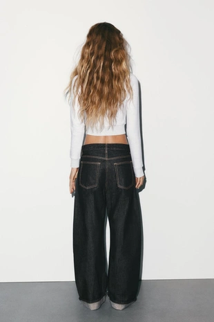 Джинсы TRF BAGGY FOLDED со средней посадкой- Заказать в России