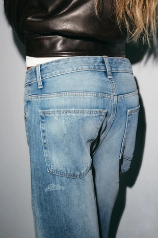 Джинсы TRF BAGGY FOLDED с разрезами- Заказать в России