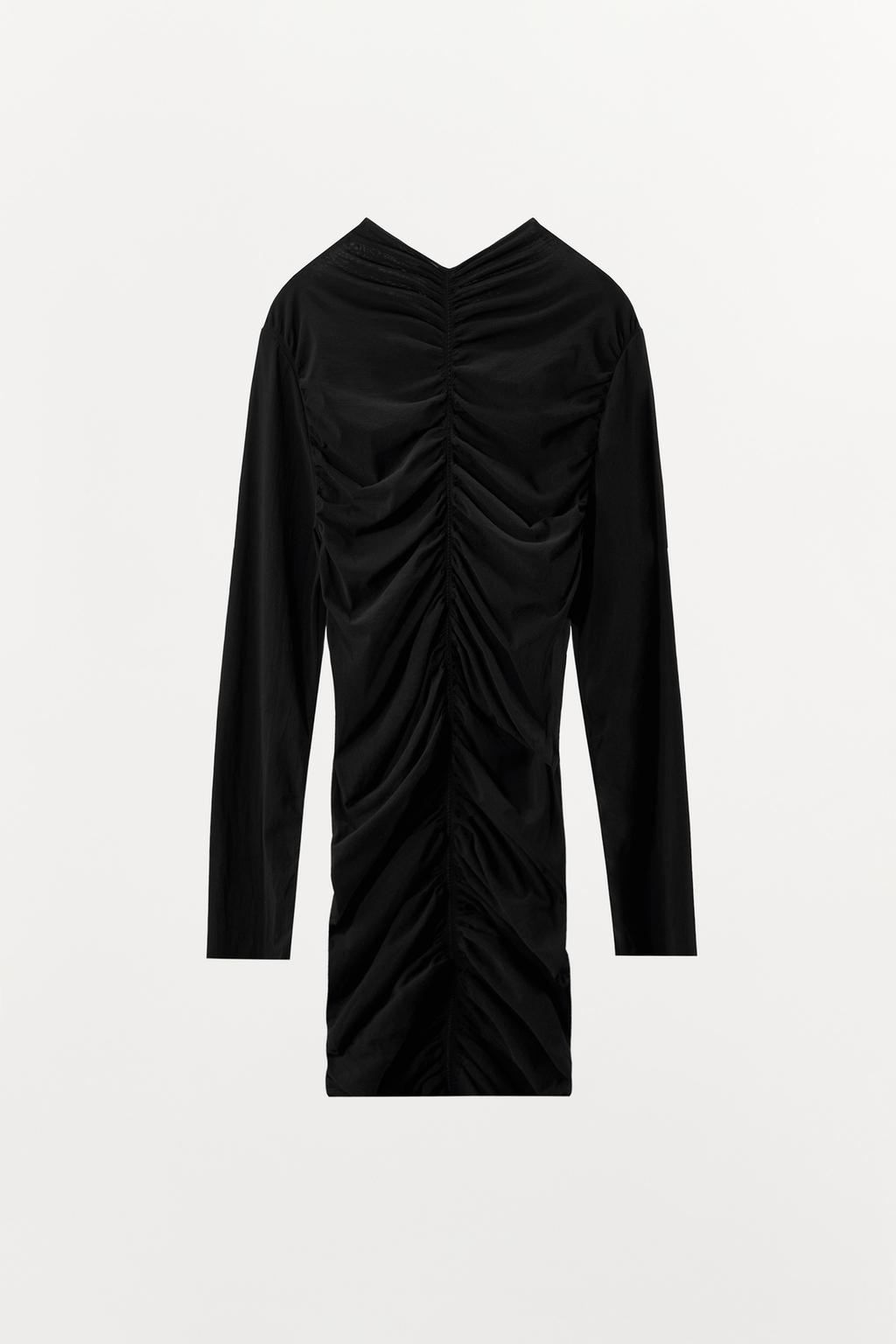 МИНИ-ПЛАТЬЕ ИЗ ПОЛИАМИДА СО СБОРКАМИ