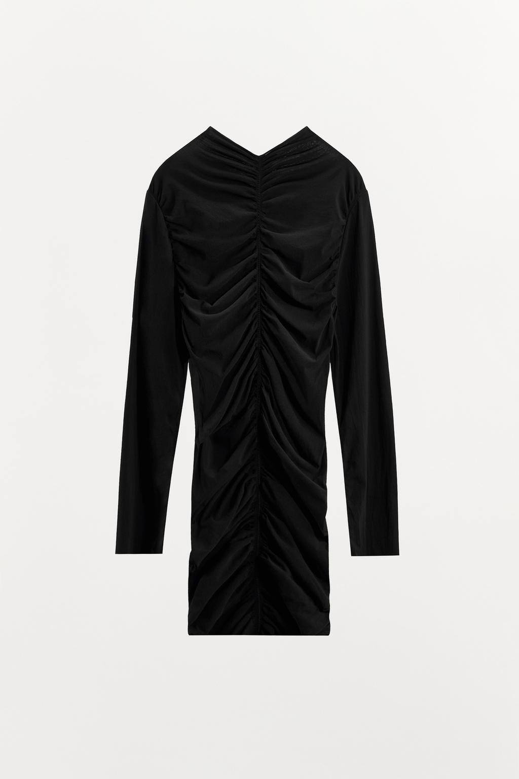 МИНИ-ПЛАТЬЕ ИЗ ПОЛИАМИДА СО СБОРКАМИ