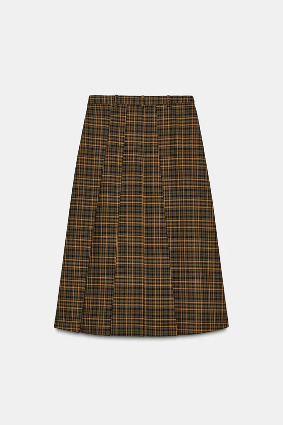 ЮБКА МИДИ В КЛЕТКУ — коллекция Zara «ZW»