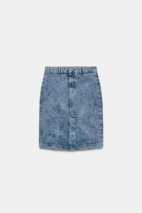ДЖИНСОВАЯ ЮБКА МИДИ — коллекция Zara «ZW»