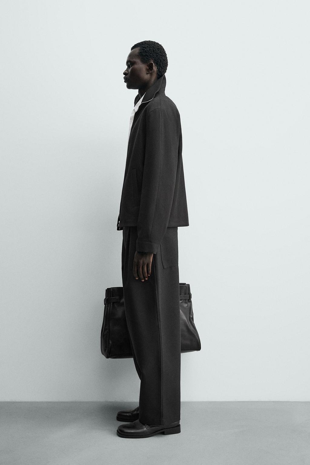 КУРТКА-РУБАШКА ИЗ САРЖИ С РЕЛЬЕФНЫМ УЗОРОМ