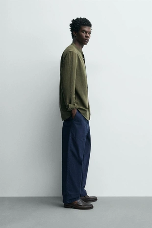 Рубашка из льна и хлопка- Заказать в России