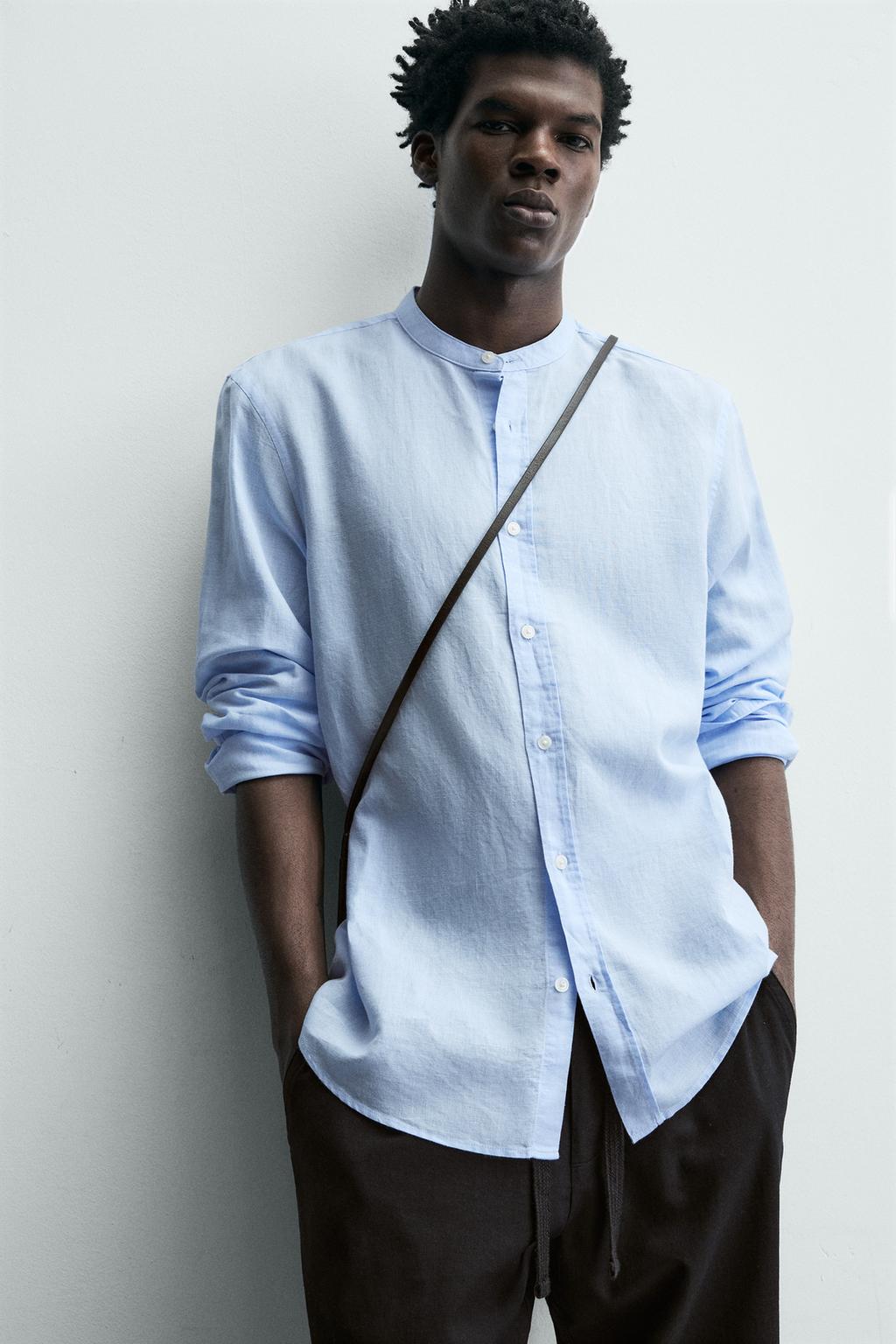 Рубашка из льна и хлопка