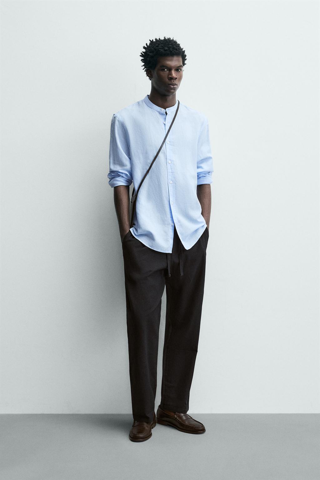 Рубашка из льна и хлопка