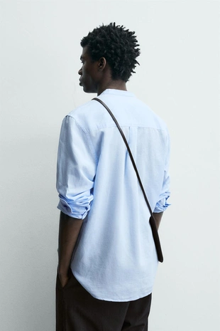 Рубашка из льна и хлопка- Заказать в России