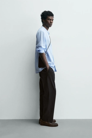 Рубашка из льна и хлопка- Заказать в России