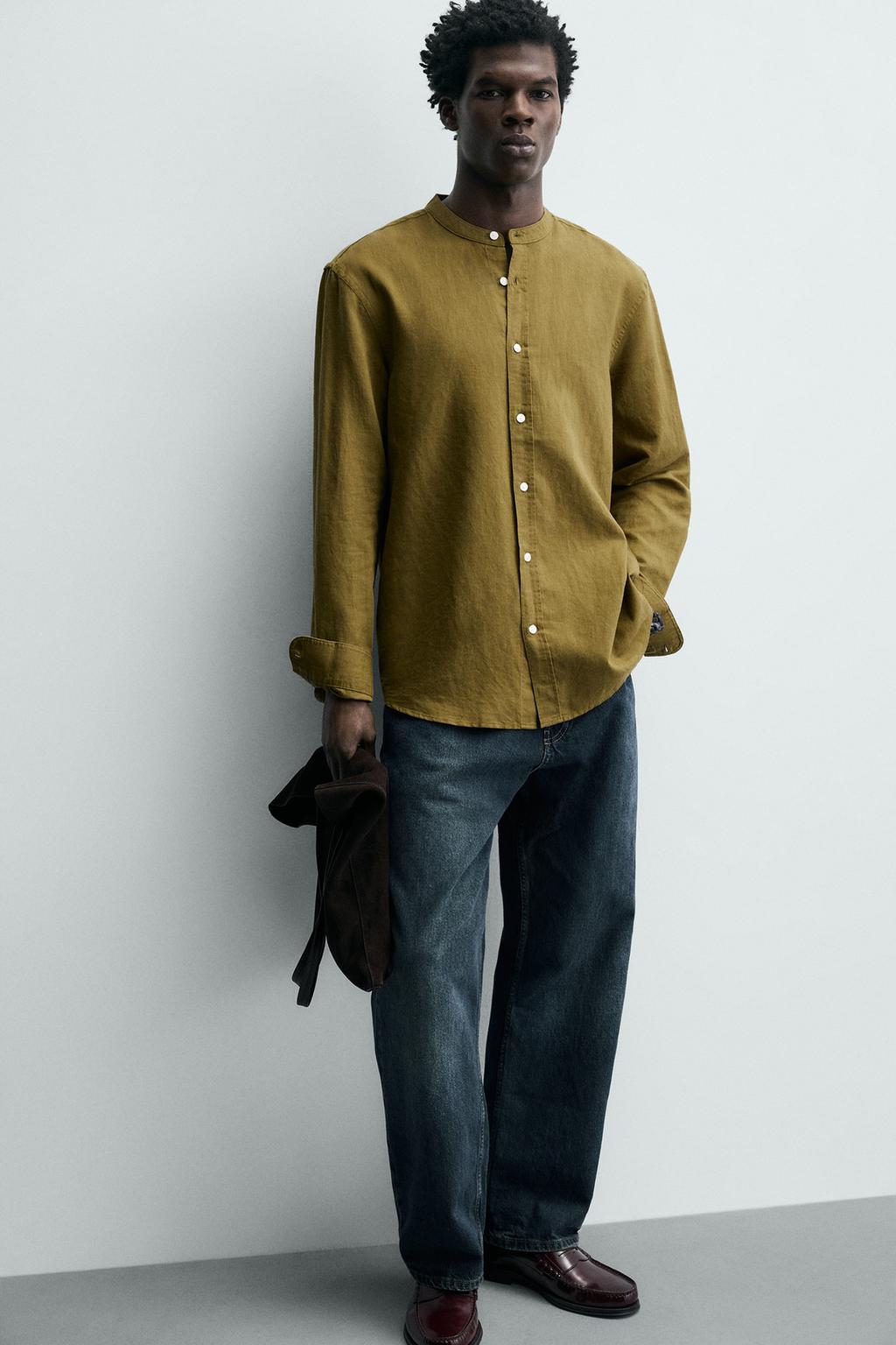 Рубашка из льна и хлопка