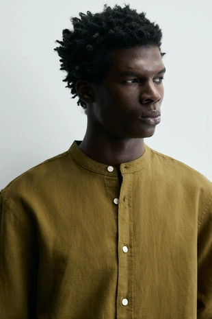 Рубашка из льна и хлопка- Заказать в России