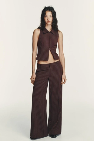 Жилет в полоску на молнии- Заказать в России