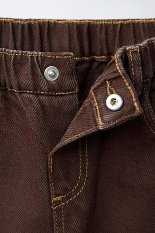 Брюки из саржи с воланами по низу- Заказать в России