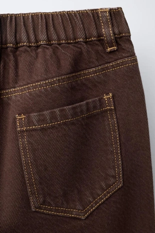 Брюки из саржи с воланами по низу- Заказать в России