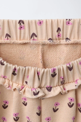 Брюки BALLOON из футера с цветочным принтом- Заказать в России