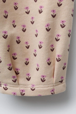 Брюки BALLOON из футера с цветочным принтом- Заказать в России