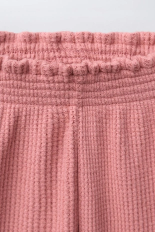 Брюки-кюлоты из рифленого трикотажа с воланами- Заказать в России