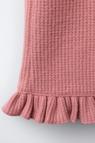 Брюки-кюлоты из рифленого трикотажа с воланами- Заказать в России