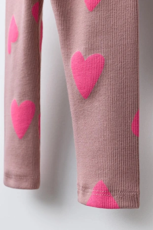 Легинсы в рубчик с принтом- Заказать в России