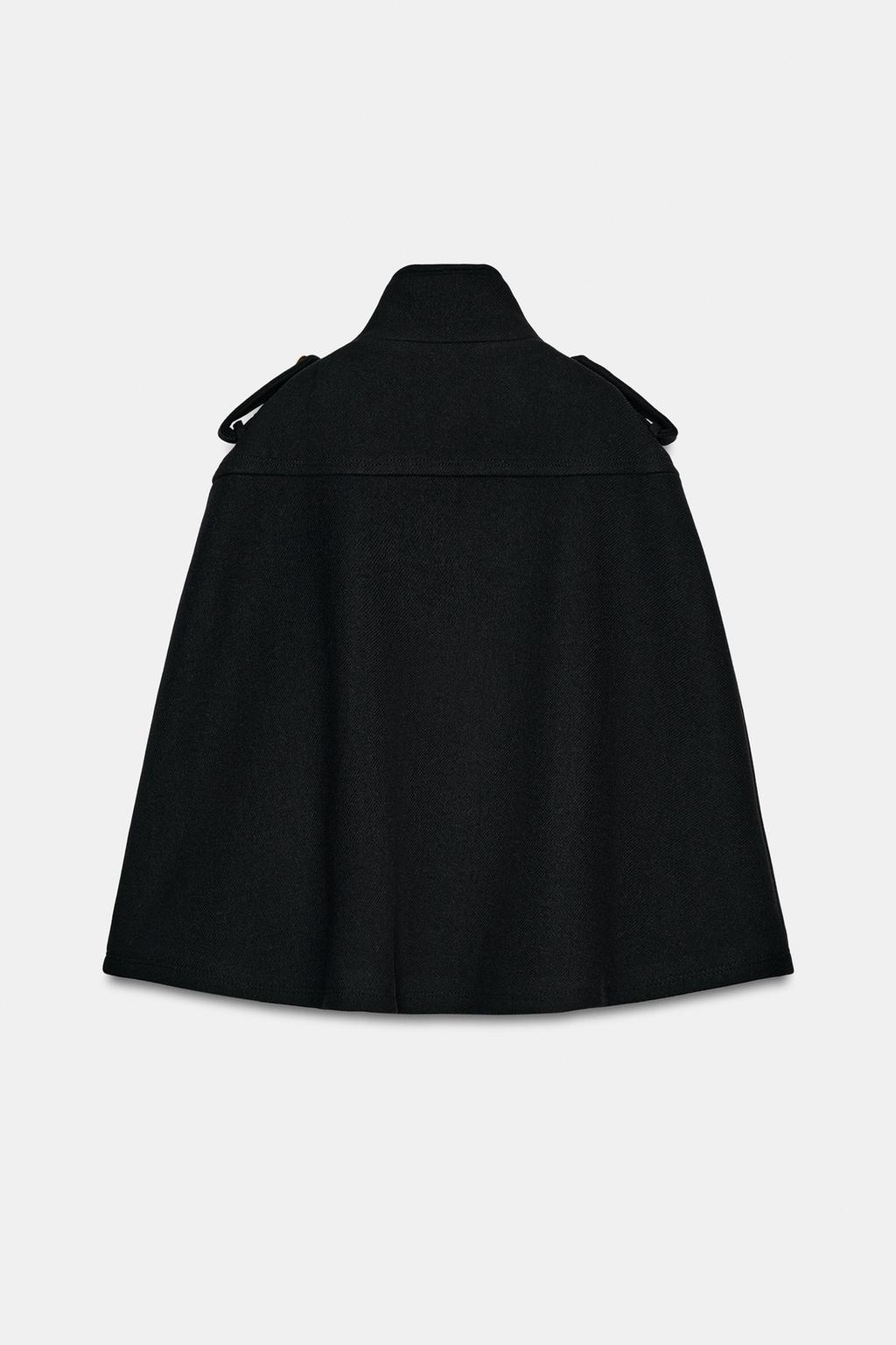 НАКИДКА ИЗ СМЕСОВОЙ ШЕРСТИ С МЕТАЛЛИЧЕСКИМИ ПУГОВИЦАМИ — ZW COLLECTION