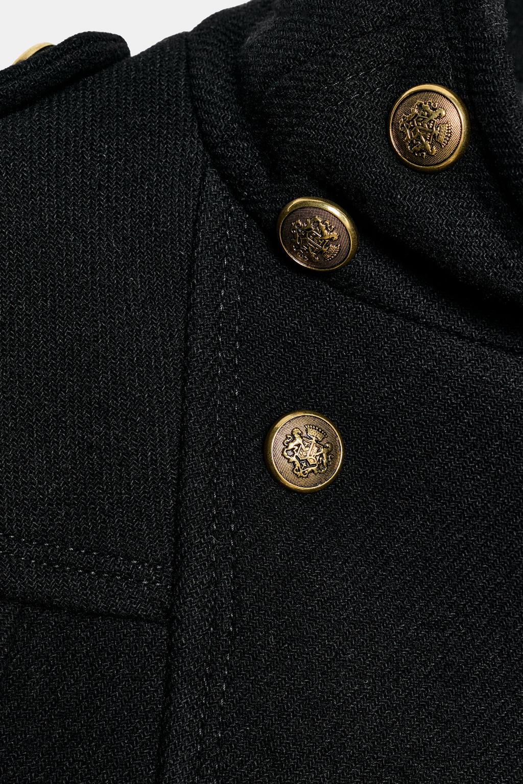 НАКИДКА ИЗ СМЕСОВОЙ ШЕРСТИ С МЕТАЛЛИЧЕСКИМИ ПУГОВИЦАМИ — ZW COLLECTION