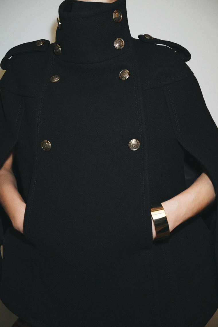 Пальто-накидка из шерсти manteco коллекции zw