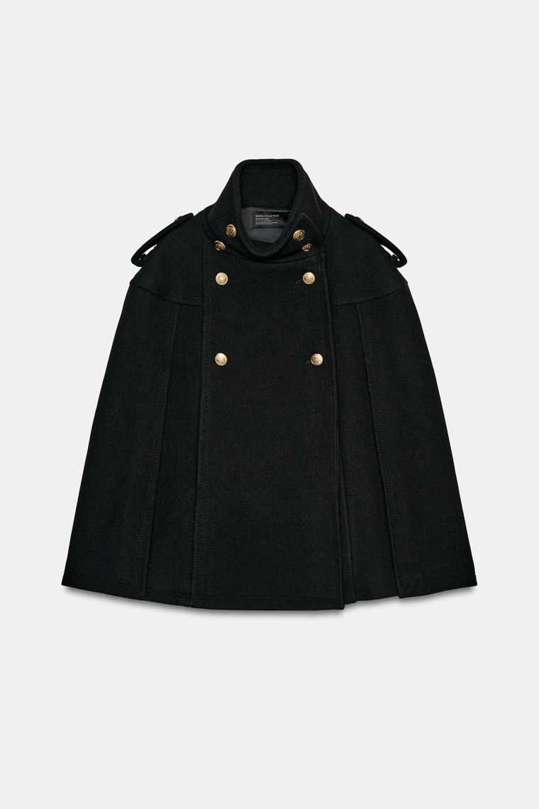 Пальто-накидка из шерсти manteco коллекции zw