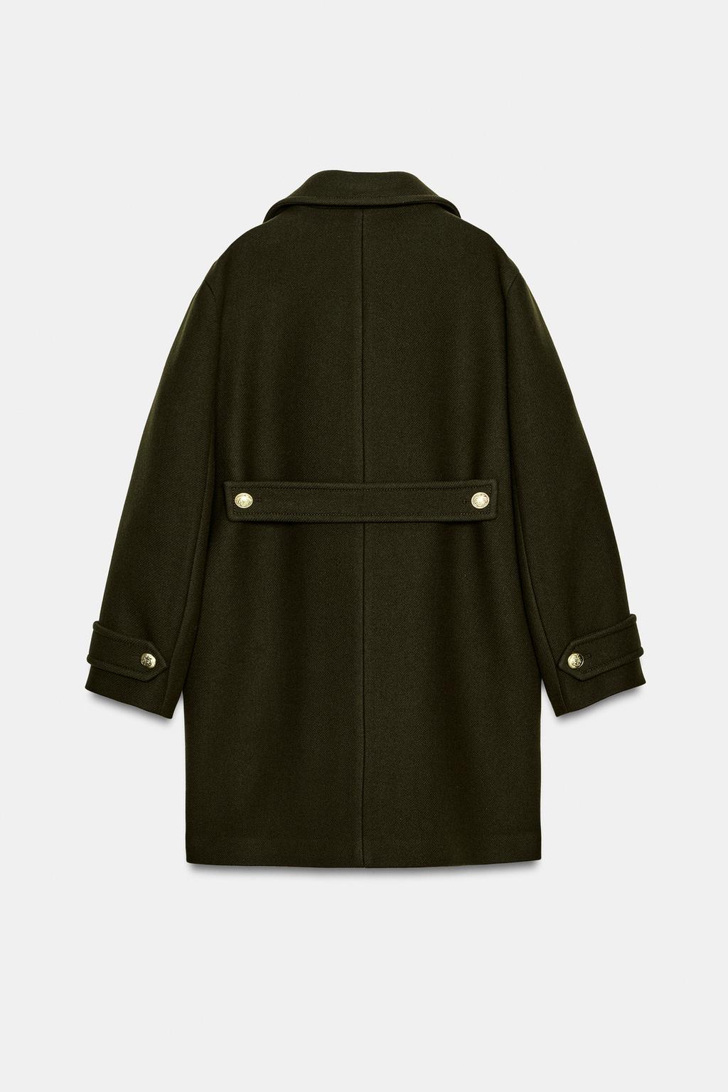 АСИММЕТРИЧНОЕ ПАЛЬТО ИЗ СМЕСОВОЙ ШЕРСТИ С ПУГОВИЦАМИ — ZW COLLECTION